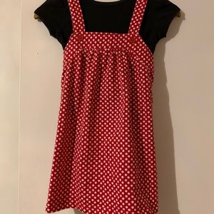 Girls size 2-4 red polka dot jumper dress